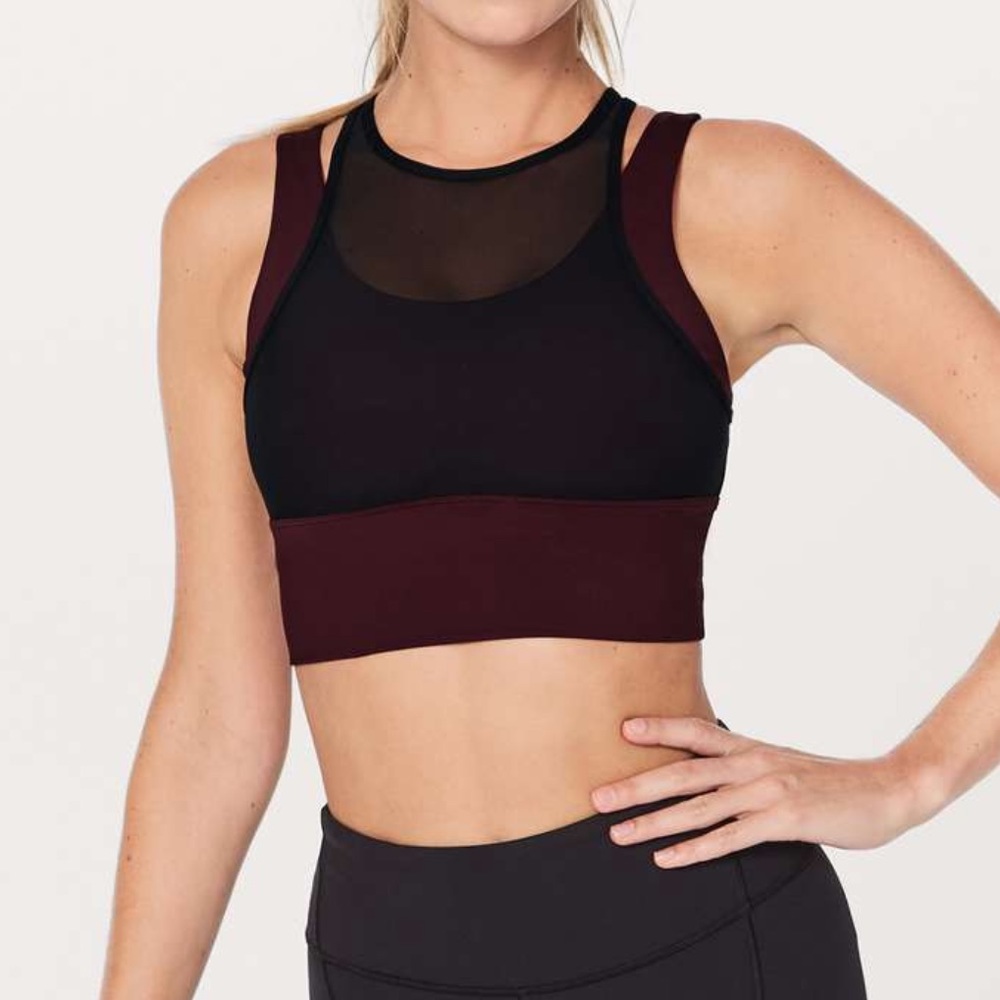 Lululemon Mesh Maroon long line Sports Bra
